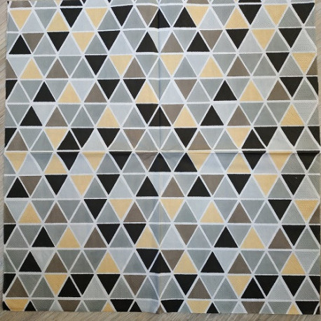 Ubrousek trojúhelníky šedo-žluté
