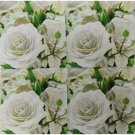 Ubrousek velká bílá růže